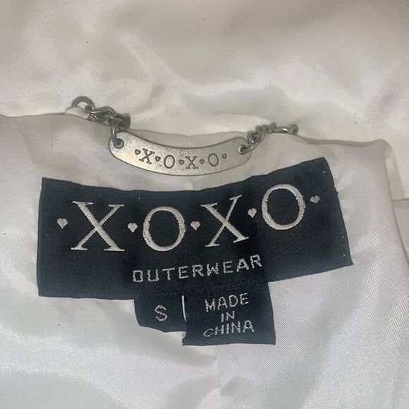 VINTAGE WHITE DOWN QUILTED PUFFER PARKA JACKET S - Picture 8 of 9